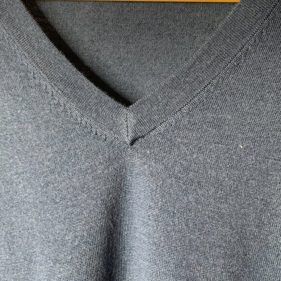 Banana Republic Men’s XXL Blue 100% Merino Wool Lightweight Sweater – Ultra Soft - Picture 3 of 13